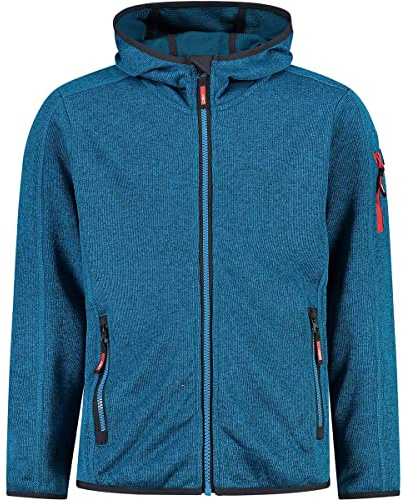 CMP Hooded Knit Tech Fleece, Boy, Danube-Deep Lake, 140