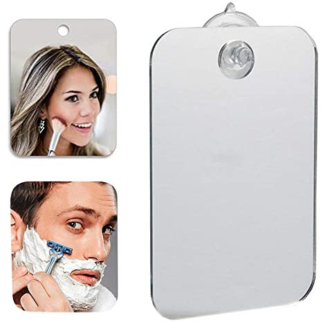 XIONGXIAOZHI 2 Piezas Espejo De Ducha Espejo De Ducha para Afeitar Espejo De Afeitar Durable Espejo De Ducha Antivaho Espejo De Baño Antivaho Pequeño Espejo Ligero Sin Marco con 2 Ganchos Pegajosos