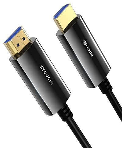 Stouchi 8K 10M HDMI Kabel Glasfaserkabel, 48Gbps Ultra High Speed,In Wall CL3 Rated,AOC 8K@60Hz,4K@120Hz/144Hz Dynamic HDR eARC Dolby HDCP2.2 HDMI 2.1 Kompatibel mit PS5,Xbox SeriesX,PC,TV