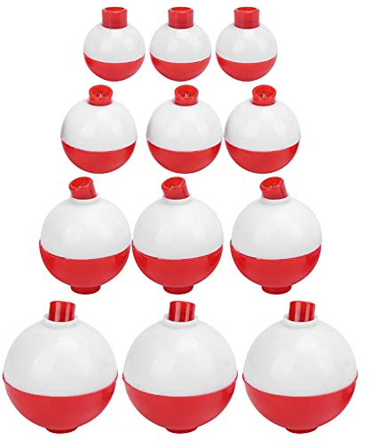 Posen Angeln, 12-Teilige ABS-Kunststoff Snap-on-Pose Zum Angeln, Runder Rot-Weißer Ball-Angelschwimmer, Jeweils Drei Für 1,75', 1,5', 1,25', 1,0'