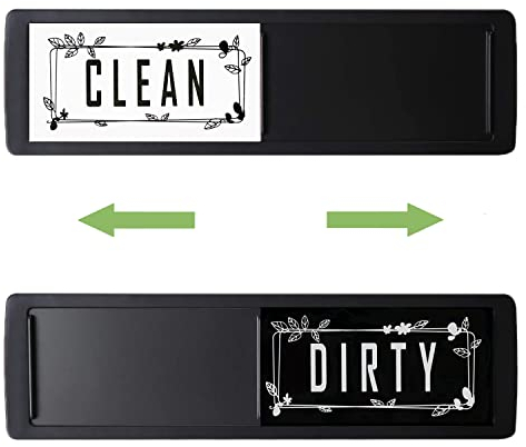 Geschirrspüler-Magnet Clean Dirty Schild Indikator, Lissaberg Küchen-Geschirrspüler-Kühlschrankmagnet, Schwarz,Weiß (schwarz)