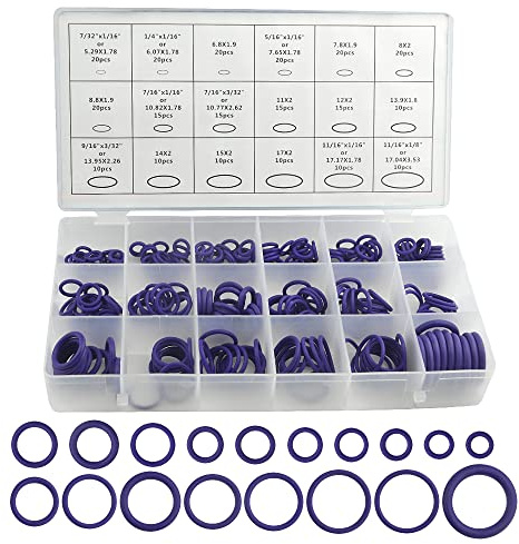BGTXINGI Lot de 270 joints toriques en caoutchouc de 18 tailles pour réparation de boîte de plomberie automobile, raccords d'étanchéité d'air ou de gaz (violet)