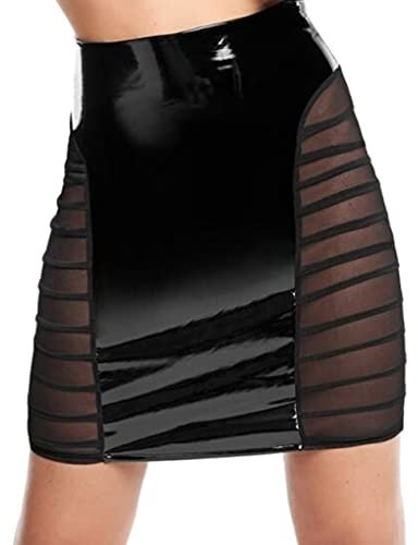 7Heaven Lack Taillenrock SK062 mit Reißverschluss XL