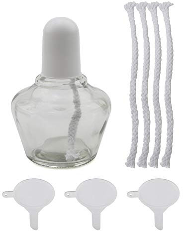 Pxyelec 150 ml Alkohol-Brenner-Lampe, Glas-Labor-Bunsen-Brenner für Laborgeräte, Heizung mit 5 Ersatzdochten und 3 Trichtern