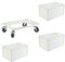 Set 3 Euroboxen + Rollwagen Transportwagen Transportroller Eurobehälter Lagerbox Weiß Kistenroller Behälter Lagerkiste Stapelbox Lagerkasten Box Euronormbox Eurokiste Weiß