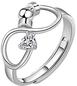 mciskin Infinity Herz Geburtsstein Ringe für Frauen Mädchen Verstellbarer Geburtsstein Fidget Ring für Angst Cubic Zirkonia Geburtsstein Ring Geschenke für Geburtstag Weihnachten Neujahr, Strasssteine