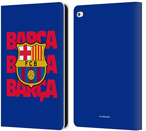 Head Case Designs Licenciado Oficialmente FC Barcelona Escudo del Barça Gráficos Carcasa de Cuero Tipo Libro Compatible con Apple iPad Air 2 (2014)