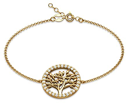 LILLY MARIE Vergoldetes Sterlingsilber Armband Mit Lebensbaum Und 925 Echtheitsstempel