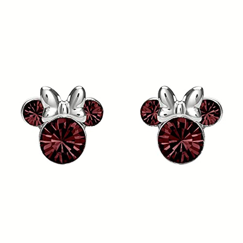 Disney Minnie Mouse Sterling Silver January Birthstone Earrings