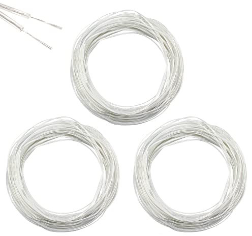 LanYing 30M PVC Cable Eléctrico Transparente 2 hilos Cable PVC Flexible Transparente Anti-Oxidation para Instalar Electrodomésticos de Baja Potencia,3 pcs,cada 10 m