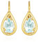 NKlaus Paar Brisur Ohrhänger echt Blautopas 333 Gelb Gold 8 Karat 14x6mm Damen Ohrringe 11916