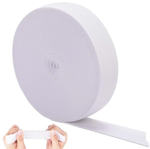 10 Meters Elastic Band 25mm/1inch White Wide Flat Elastic Band, White Waistband Elastic, Sewing Bands Webbing Garment Sewing Accessories for Sewing Clothing, DIY Craft Accessories