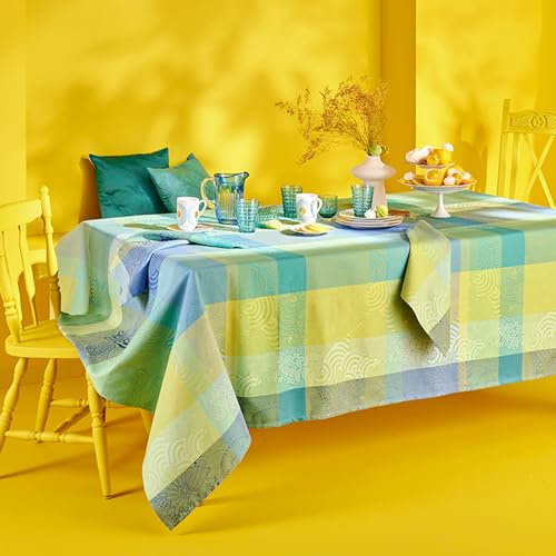 Garnier Thiebaut Tischdecke Mille Rainures Atoll, beschichtet (150 x 150 cm)