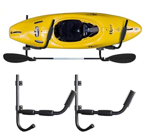 Kayak Wall Cradle Kayak Rack Storage Hanger, Wall Mount Canoe Surfboard Holder Rotated 90° For Garage, Shed, or Any Wall