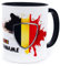 Belgien Belgique Tasse mit Namen personalisiert Belgium Wappen belgische Flagge Fahnen Fanartikel Produkte 2025 Becher Geschenk Mann Frau Geburtstag Fussball Belge produit Produkte Keramik 330 ml