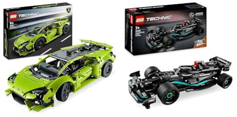 LEGO Technic Lamborghini Huracán Tecnica, Modellino di Auto da Costruire & Technic Mercedes-AMG F1 W14 E Performance Pull-Back