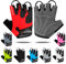 Cycling Gloves Half Finger Unisex Padded Grips Palm Bicycle Summer Riding MTB Bike Gloves for Men Women Non-Slip Fingerless Short Mountain Bike Ride Sports Hiking Mitts Climbing Gym (Red, XL)