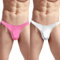 VemeFufu Uomo Spenpendiere Jockstrap Perizoma Supporto Lingerie Sexy Strings Slip Traspirante Confortevole Biancheria intima Tanga Thong G-String per Uomo, 2 pezzi (rosa + bianco)-01, Taglia Unica