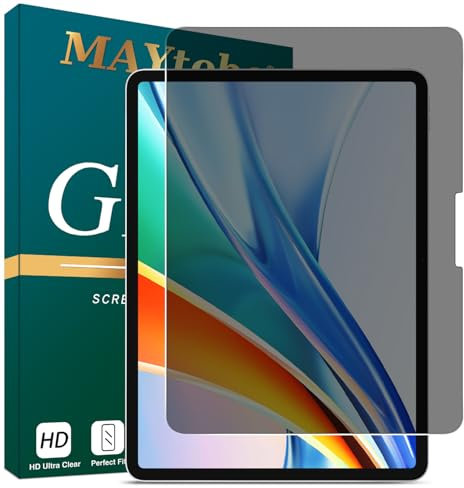 MAYtobe Privacy Screen Protector for iPad Pro 13 Inch 2024 M4, Anti-Spy Tempered Glass Film, Anti-Scratch, Ultra Resistant, Touch Sensitive