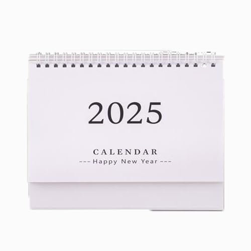 Tischkalender 2024-2025, Desk Kalender 2025, Monatskalender vom Juli 2024-Dezember 2025, Standing Flip Schreibtischkalender 24/25 mit Planer/Aufgabe (weiß)