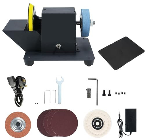 Mulcort Dual Wheel Grinding and polishing Machine,250W 2-in-1 Sander and Sanding Disc Polisher,Mini Sander Sanding Machine 7 Adjustable Speed 6000RPM for Grinding Metal Removing Rust Burring