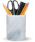 SHOPUKASA Organiseur de bureau en marbre naturel - Pot à crayons - Boîte de rangement pour articles de papeterie - Dimensions : 7 x 7 x 10 cm (blanc)