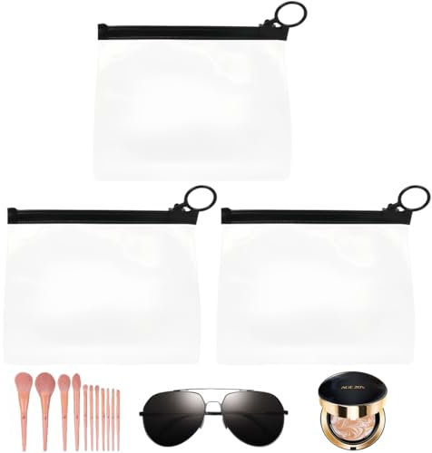 ZKGYUS 3 Pezzi Beauty Case Trasparente, Pochette per Valigia, per il Trasporto di Liquidi, Busta per Liquidi Aereo, Borsa per WC Donna e Uomo