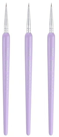 sourcing map 3pcs Detail Paint Brushes 5mm Pointed Tip Nylon Hair Miniature Painting Brush for Watercolor Oil Acrylic Painting(00000#), Purple