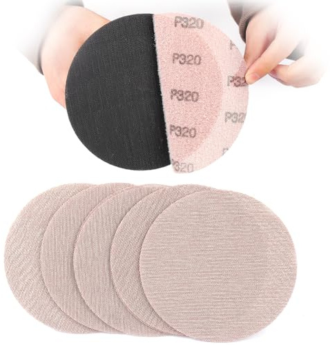 Sruhrak 150mm Mesh Sanding Pads 50 Pcs Net Sandpaper 320 Grit Sanding Discs | Hook and Loop Sanding Net for Sander Efficient Dust Removal Random Orbital Sander Polishing and Sanding