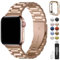 VELORE Per cinturini Apple Watch 49mm 45mm 44mm 42mm 41mm 40mm 38mm, cinturino Watch in acciaio inossidabile con custodia per Apple Watch Ultra2 Ultra Series 9 8 7 6 5 4 3 2 1 SE SE2(Rose Gold,42/44/4