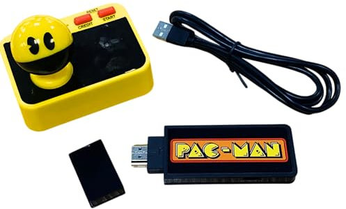 Fizz Creations PAC-MAN Plug & Play. Retro Gaming Arcade Game. Wireless Controller. Included HDMI Cable. Classic Pac Man Gameplay.