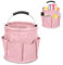 Ruaizel Cleaning Caddy with Handle, Foldable Cleaning Caddy Organiser, Cleaning Bag for Garden Small Tools Bag,Multi pocket Craft Universal (Pink)
