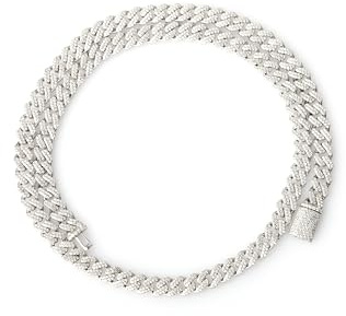 Miami Cuban Link Halskette 6 mm – Massives 925 Sterling Silber mit Zirkonia – Iced Out Unisex Armband für Damen & Herren - Lucoro