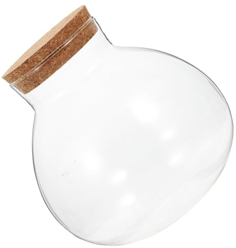ANDRESLAD Runde Glasflasche mit Korken Ökologische Flasche DIY Mikrolandschaft Flaschengarten für Wohnraum Dekoration und Aufbewahrung
