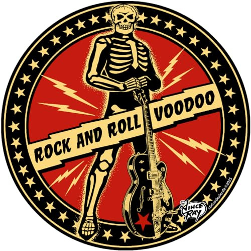 Cooler Aufkleber Boneman Voodoo Rock and Roll - Skull von Vince Ray Sticker