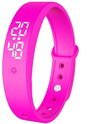 Vibrating Alarm Clock Watch for Heavy Sleepers, Silent Wake-Up Wristband with Vibration Alert, Smart Wristband for Deep Sleepers (Pink)