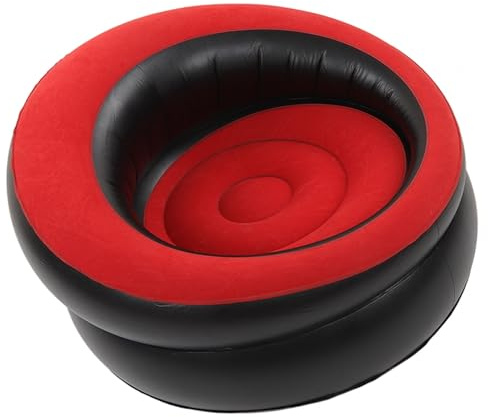 Dioche Luftsofa, Aufblasbare Couch, Beflocktes Luftsofa, Ergonomischer Aufblasbarer Stuhl, Tragbare Lounge für Wohnzimmer, Schlafzimmer, Reisen, Camping, Balkon und Mehr (Rot)