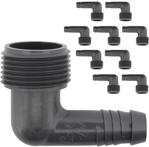 VARIOSAN Raccordo angolare 17819, 3/4, 10 pezzi, 90°, compatibile con Rainbird SBE-075 + SPX-Flex, 5,5 bar, grigio