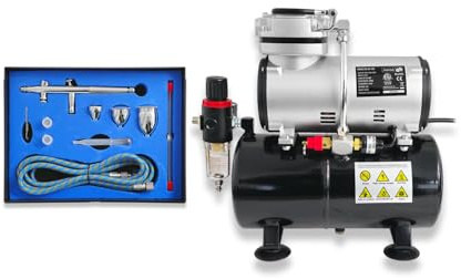 Airbrush Tank Compressor with 186K Double Action Professional Airbrush KIT