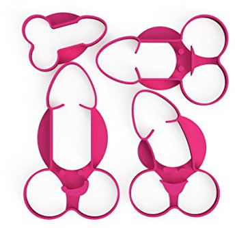 4er Ausstecher Set Penis │Pimmel Willy Ausstechformen für JGA │ erotic bakery lustiges Hochzeits Geschenk │ aus Bio Kunststoff │ Made in Germany
