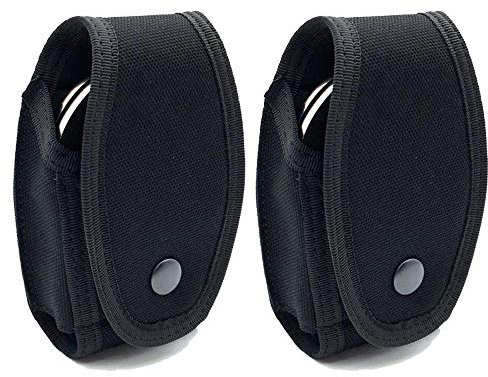 (2 Stück) Universal-Handschellenhalter mit Schnellverschluss oben offen (schwarz2)
