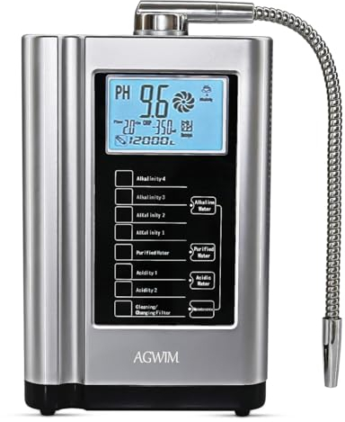 AquaGreen Alkaline Water Ionizer Machine AG7.0, PH 3.5-10.5 Water Purifier, Multifunctional Water Filter System for Home, Up to -500mV ORP, 6000L Per Filter, Smart Voice, Auto-Cleaning, Silver