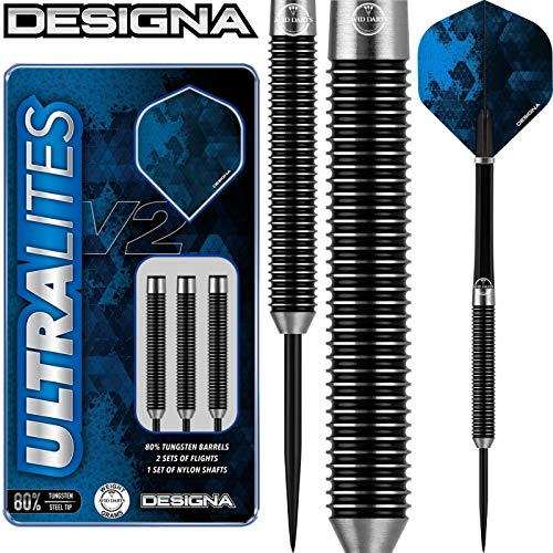 DESIGNA DARTS Ultralites V2 Dartpfeile | M2 | Vollringgriff mit Stahlspitze | 16 g (D3509)