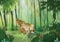 Komar Disney Lion King Love | Größe: 400 x 280 cm (Breite x Höhe), Bahnbreite 50 cm | Tapete, Wandbild, Dekoration, Wandbelag, Kinderzimmer, Schlafzimmer | DX8-029 Vlies Fototapete, grün, gelb