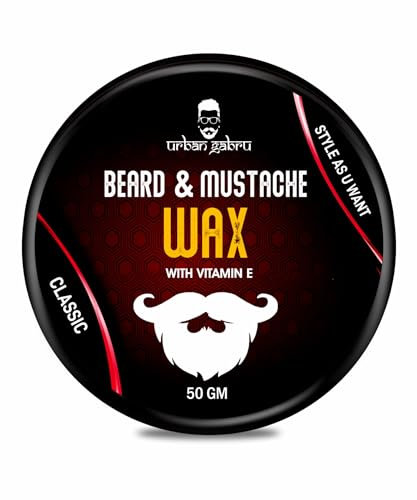 Urbangabru Beard, Mustache Wax for Men (50 GM) – Strong Hold Mooch Styling Wax, Balm, Cream to Shape and Nourish Your Beard
