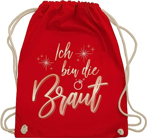 Shirtracer Turnbeutel Rucksack - JGA Junggesellenabschied Frauen - Ich bin die Braut Sparkles rosé-gold - Unisize - Rot - brauttaschen bachelorette party beutel junggesellinnenabschied outfit