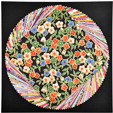 Papel japonés Mino Washi Toraditional Chiyogami Washi, colorido Yuzen Origami, diseño surtido, 100 x 100 mm, 40 hojas