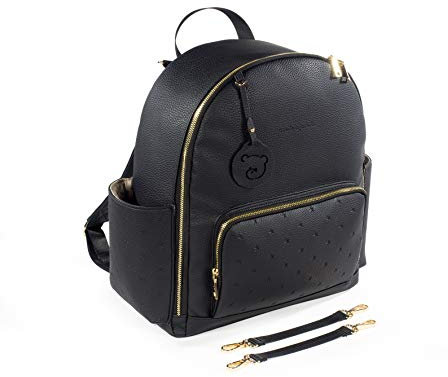 Pasito a Pasito. London Windeltasche, große Wickeltasche für Bürostuhl, bequemes und vielseitiges Design, mit kurzen Griffen, zum Aufhängen von Kinderwagen oder Rücken, Schwarz