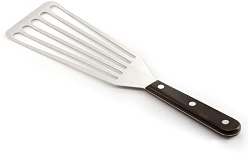 Handook Pfannenwender, 32 cm, antihaftbeschichtet, Edelstahl, Grillzubehör, Fischwender, einfach zum Wenden, Braten & Grillen, stabile Küche Steak Spatel (Holz)