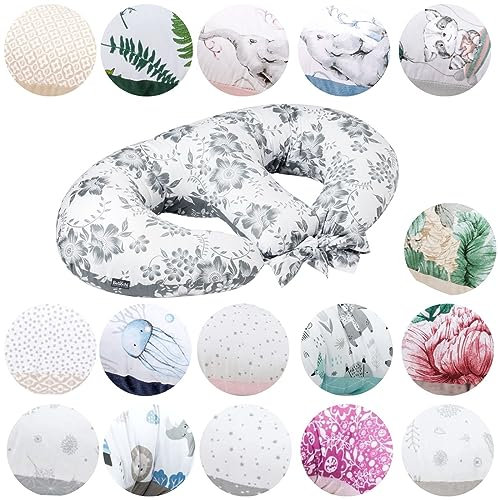 Bellochi Growing in style Stillkissen Zwillinge, Stillkissen XXL, Nursing Pillow - Schwangerschaftskissen, Stillkissen groß, Stillhörnchen Baby - Multifunktionale Zwillingsstillkissen Magnolia
